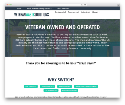 WordPress website theme O3 Framework - vetwasteok.com