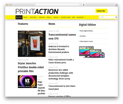Best WordPress theme pubx - printaction.com