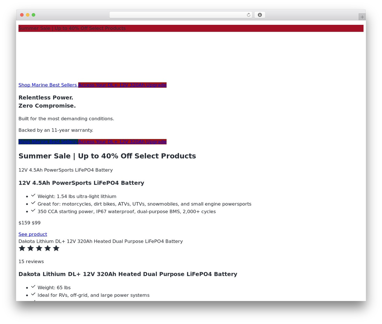 Dakota Lithium best WooCommerce theme - dakotalithium.com