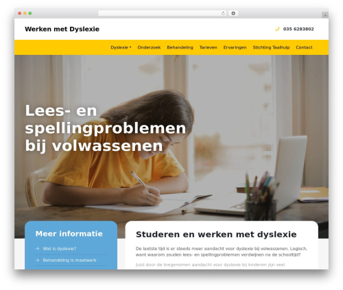 Best WordPress theme Pixel Example Theme - werkenmetdyslexie.nl