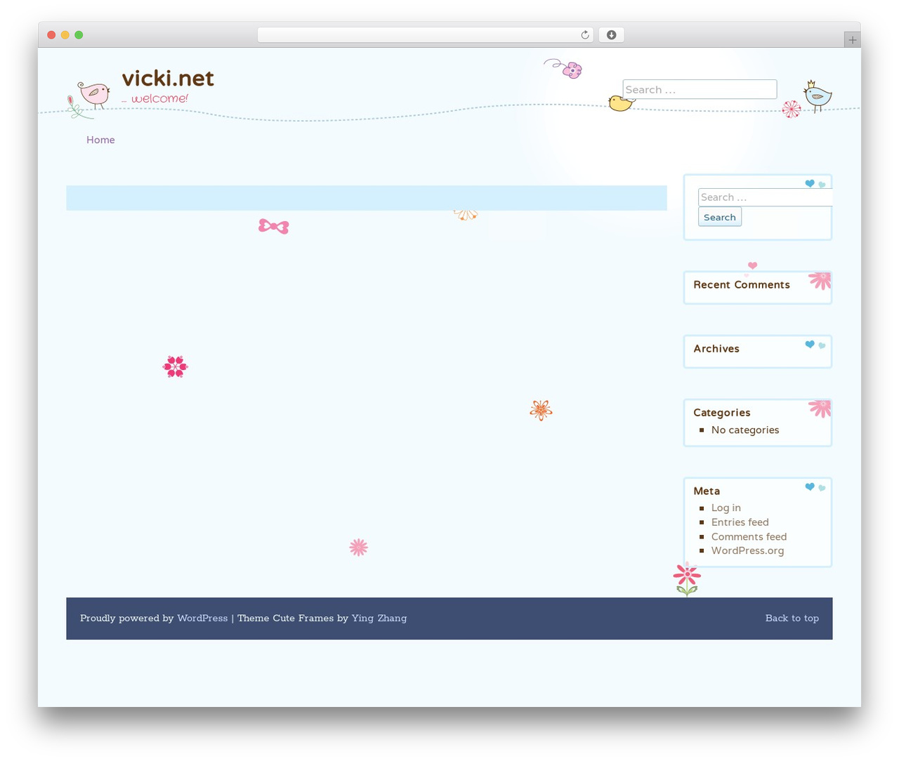 Cute Frames WordPress theme - vicki.net