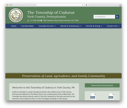 O2DCA WP Framework 2 WordPress theme - codorustownship.org