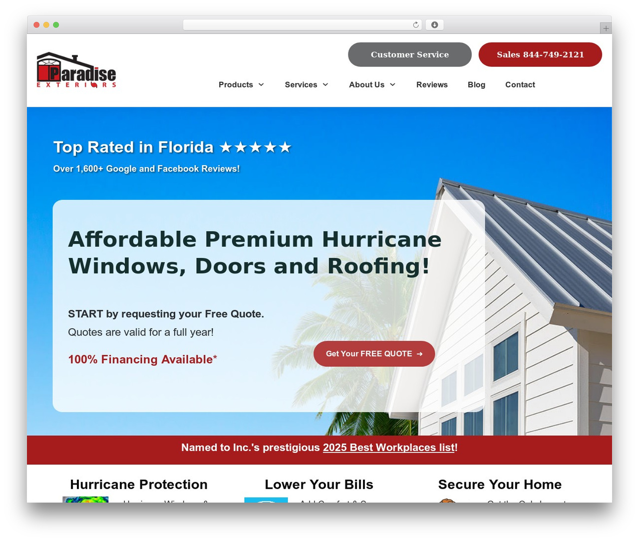 Thrive Theme Builder theme WordPress - paradiseexteriors.com