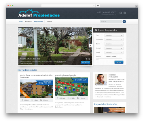 Locality WordPress theme design - adelof.cl