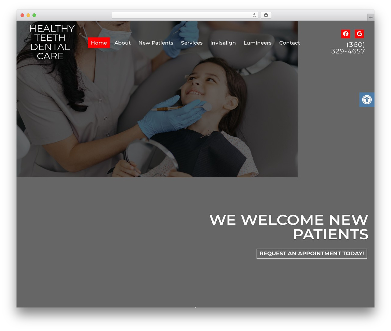 WordPress theme Parallax - Schema - healthyteethdentalcare.com