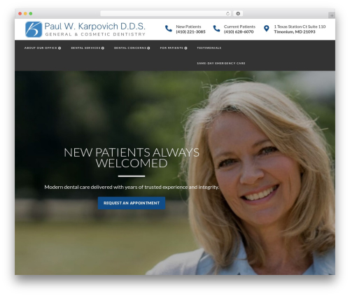 codebase 2 WordPress theme - karpovichdental.com