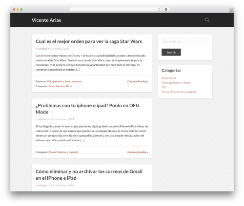 Slipstream top WordPress theme - vicentearias.com