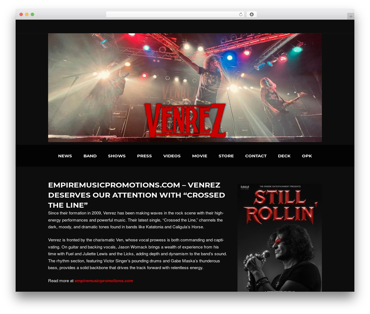 Theme WordPress Flycase - venreztheband.com Theme WordPress Flycase - venreztheband.com
