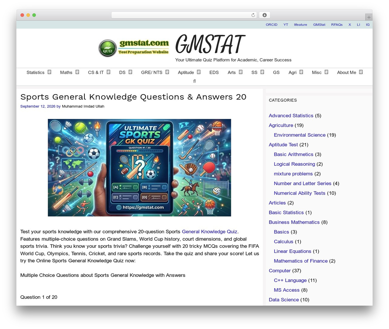 WordPress theme GeneratePress - gmstat.com