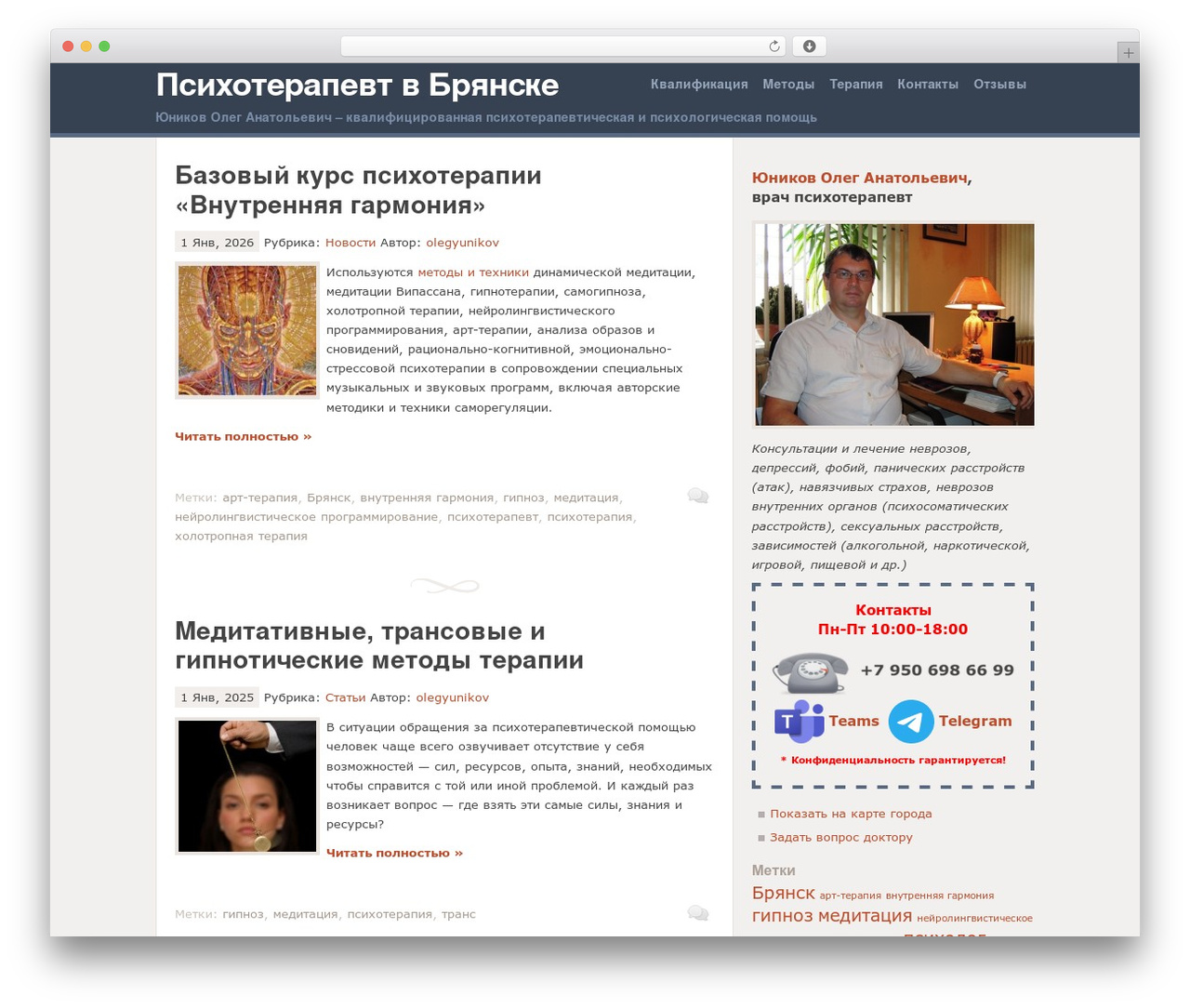 Artemis WordPress theme - neurosistherapy.ru