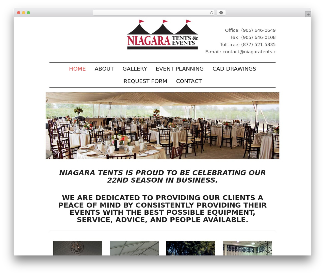Laurel company WordPress theme - niagaratents.com