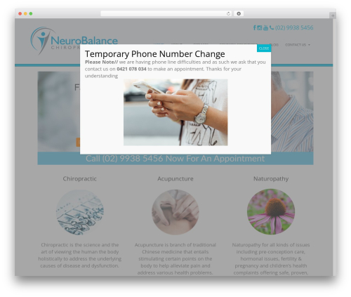 WordPress theme Canvas - neurobalancechiropractic.com.au