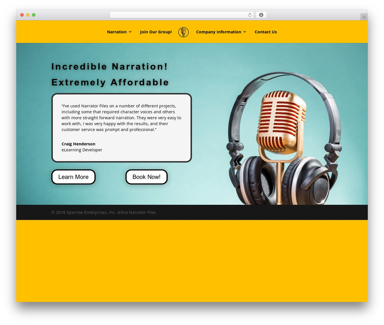 Divi WordPress theme - narratorfiles.com