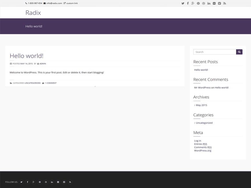 Radix WordPress theme by Abukwaik