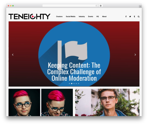 Bourz WordPress magazine theme - teneightymagazine.com