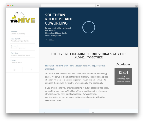 Enfold WordPress theme design - thehiveri.com