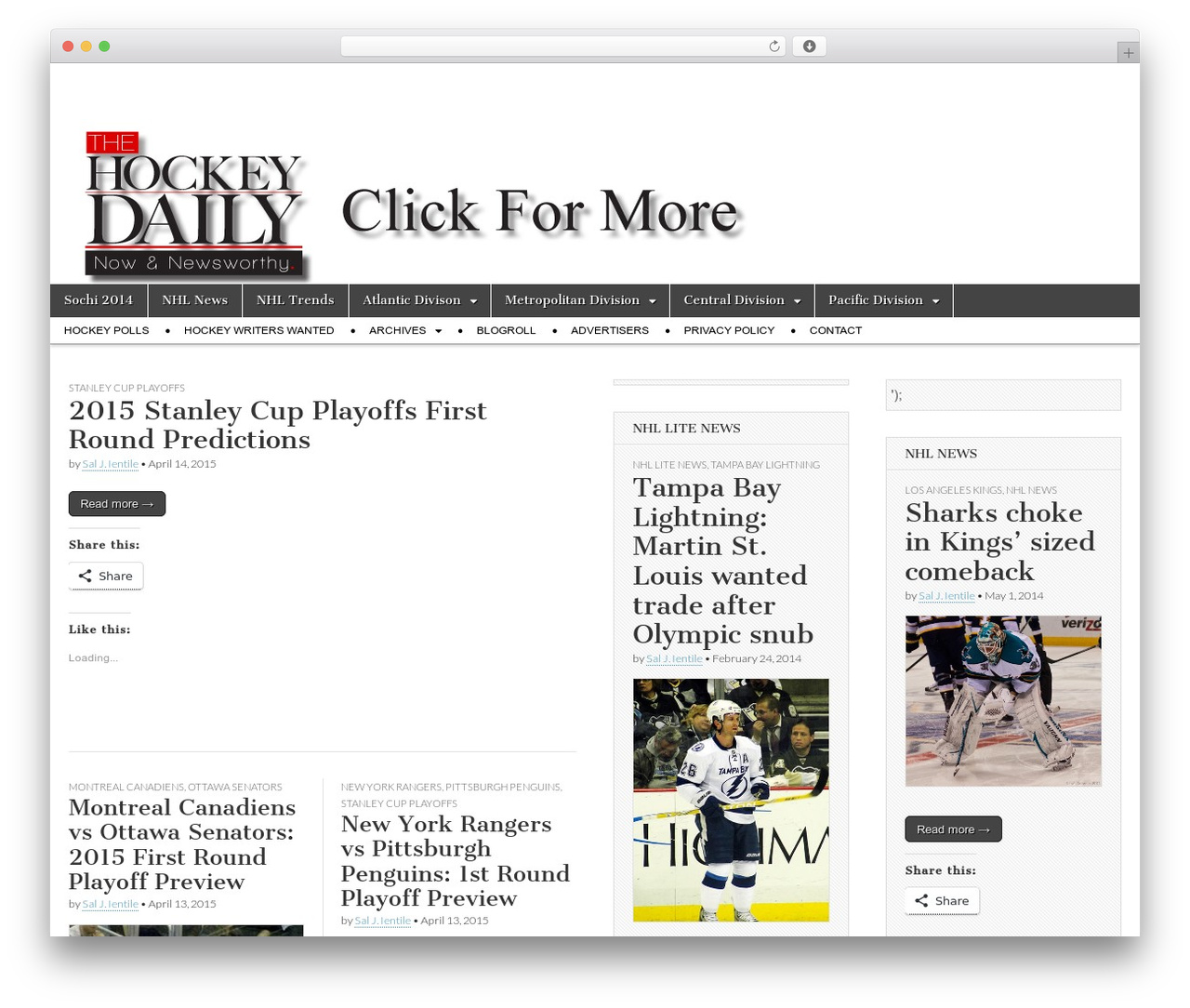 Magazine Basic WordPress theme - thehockeydaily.com Magazine Basic WordPress theme - thehockeydaily.com