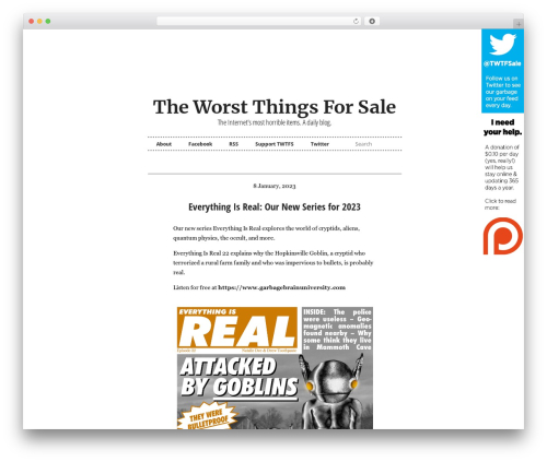 Textural theme WordPress - theworstthingsforsale.com