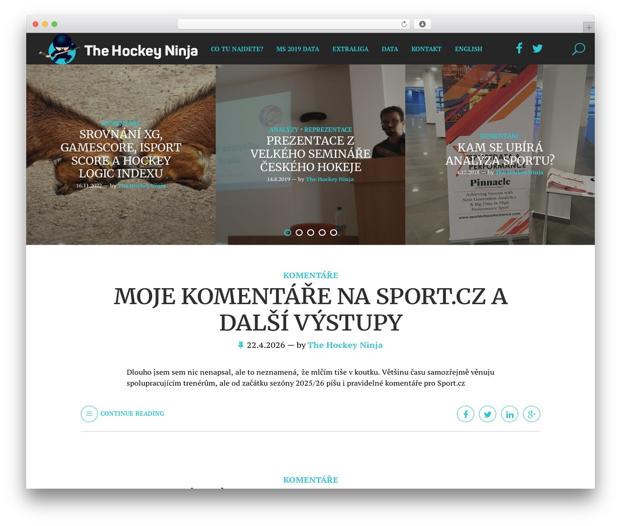 WordPress theme Genie - thehockeyninja.com