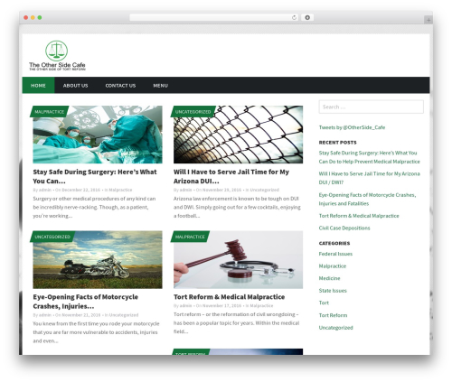WordPress theme Trident Lite - theothersidecafe.com