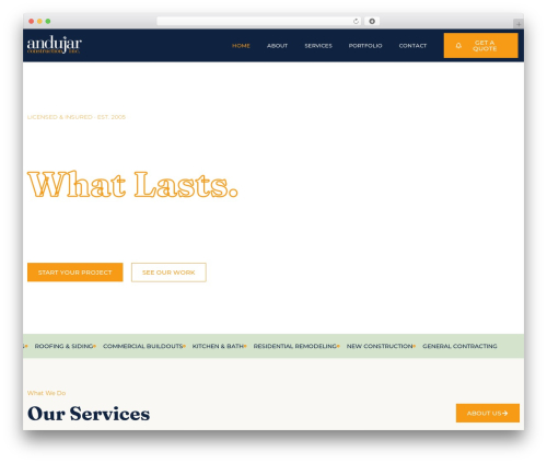 Hello Elementor WordPress theme design - andujarconstruction.com