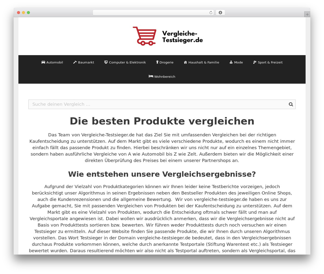 WordPress theme GeneratePress - vergleiche-testsieger.de