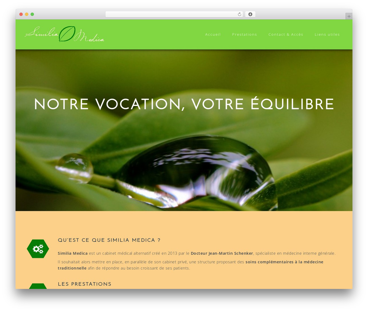 Perth WordPress theme design - similiamedica.ch