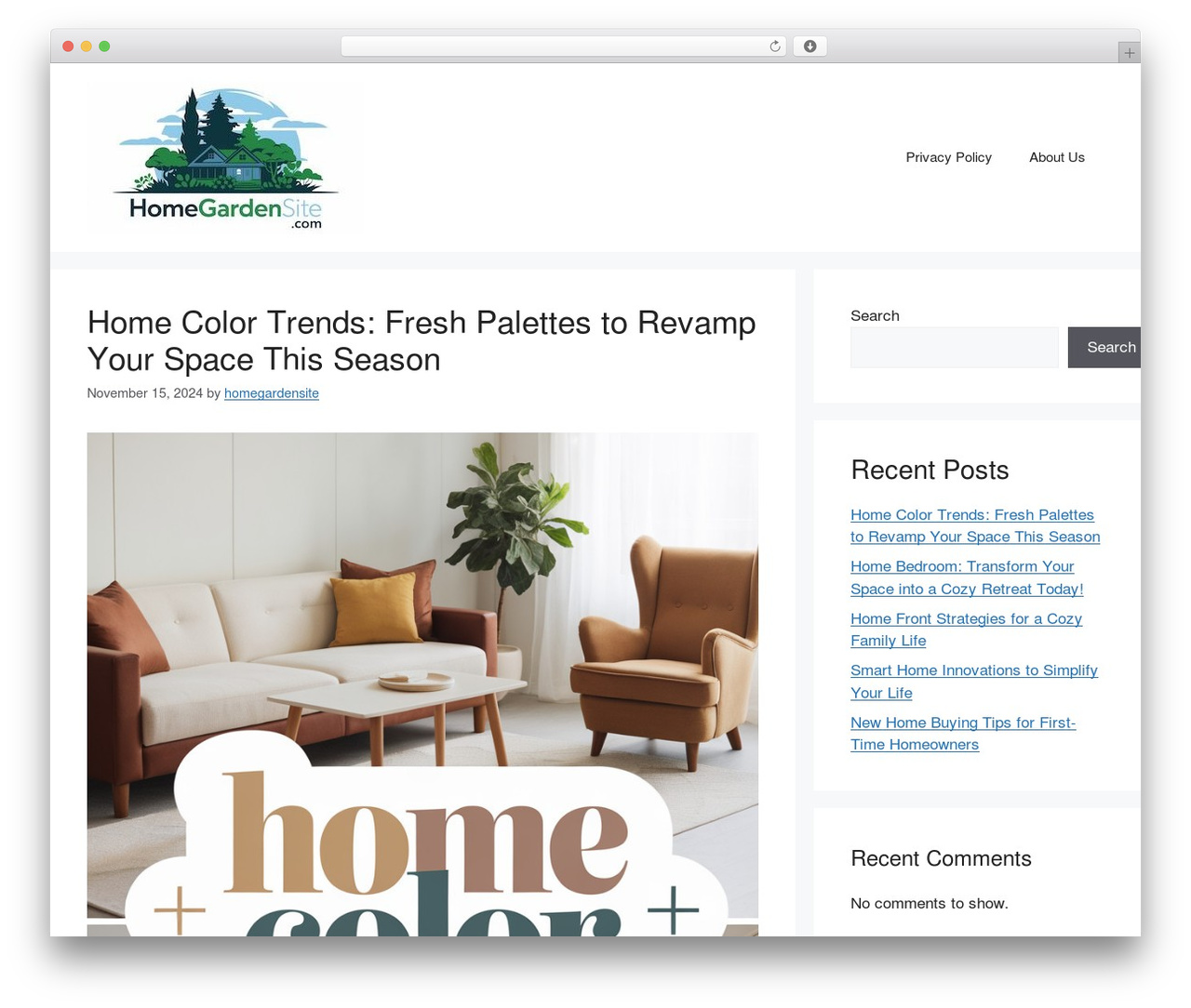 WordPress theme GeneratePress - homegardensite.com