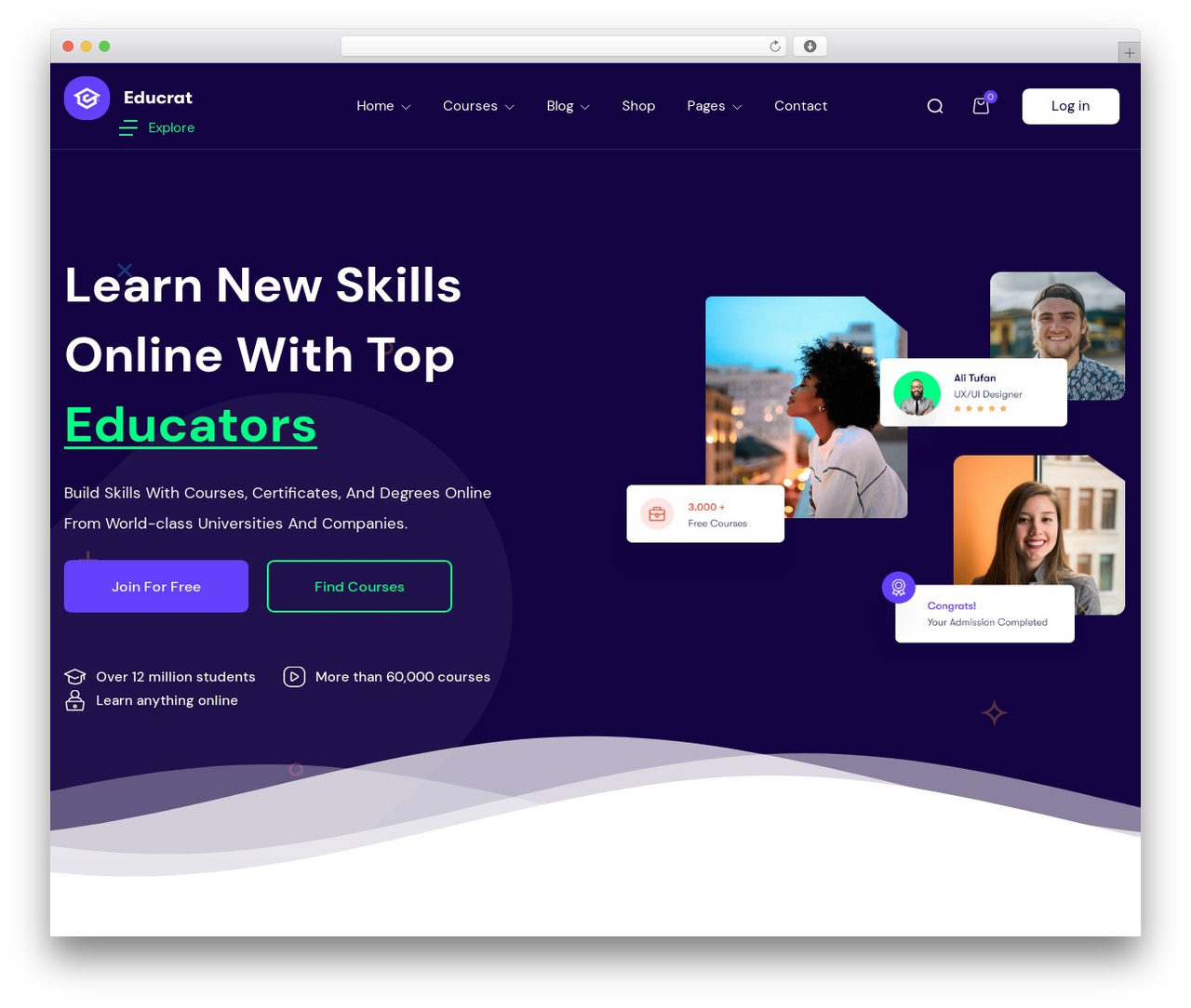 Educrat WordPress theme - demoapus1.com/educrat/learnpress