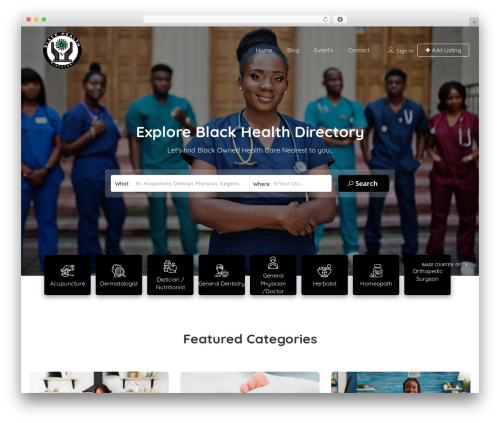Listingpro WordPress theme - blackhealthdirectory.com
