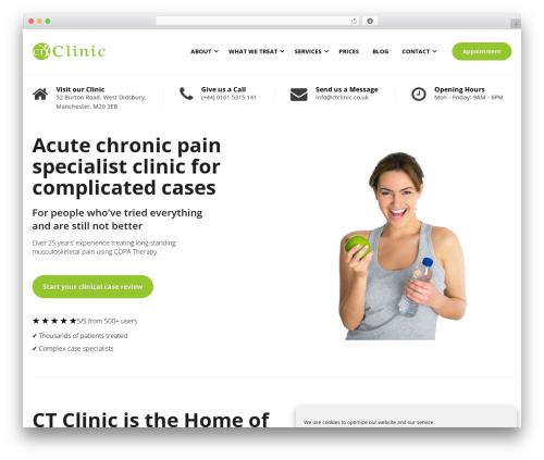 Physio-qt theme WordPress - www.ctclinic.co.uk