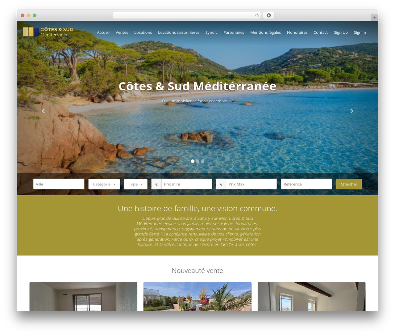 RealesWP WordPress theme - immobilier-cotesetsud.com