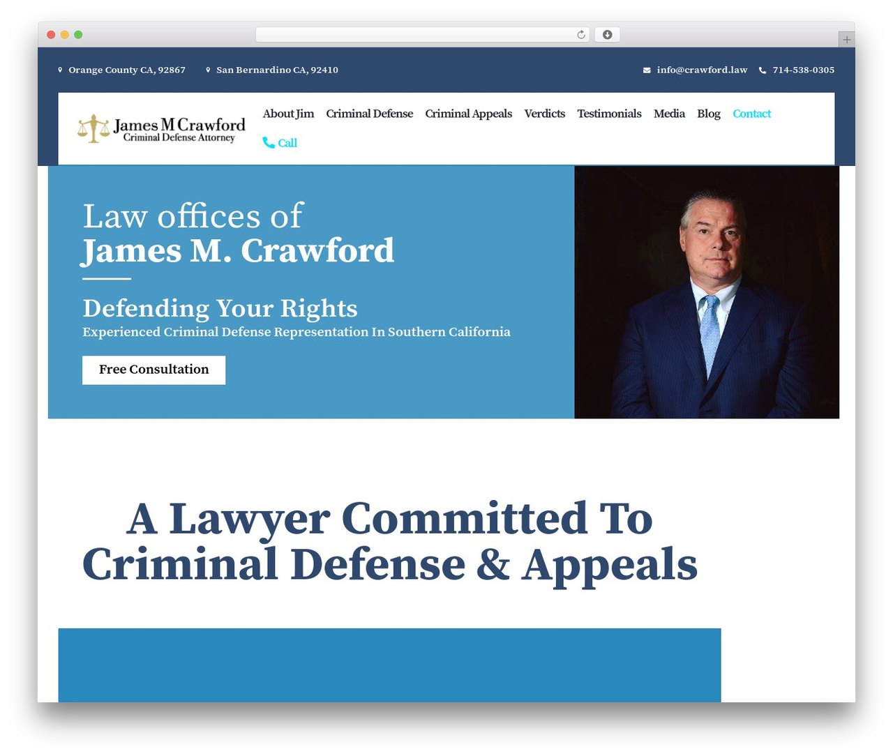 PearsonSpecter WordPress theme - crawford.law