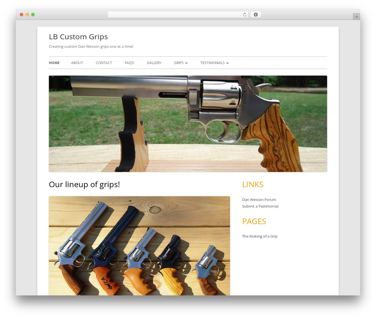 Tiny Forge premium WordPress theme - lbcustomgrips.com