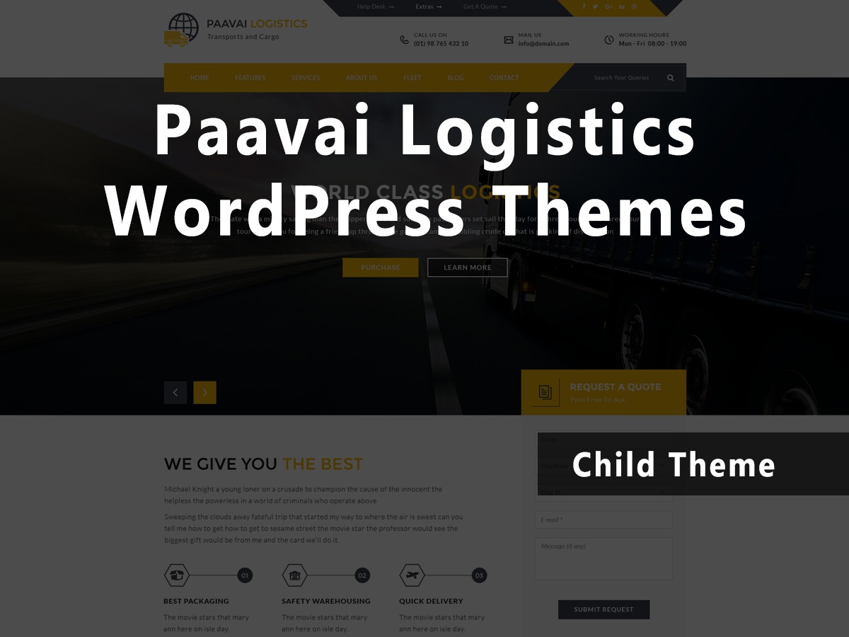 WordPress website theme PaavaiLogistics WordPress website theme PaavaiLogistics