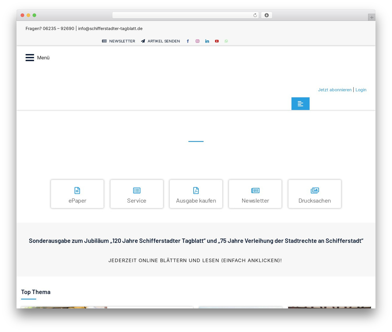 WordPress theme Avada - schifferstadter-tagblatt.de