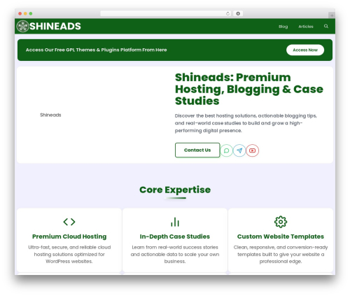 Pro website WordPress plugin - www.shineads.in