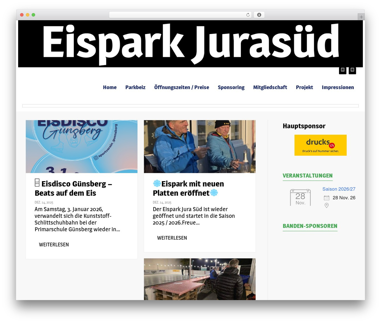 Shuttle Pro WordPress theme - eispark-jurasued.ch