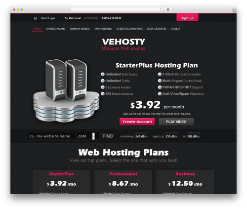 Contrast WordPress theme - vehosty.com