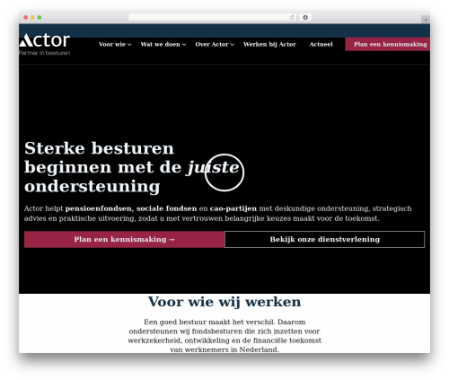 Stuurlui Low-code WordPress theme - actor.nl
