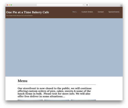 WordPress theme Bakers Lite - onepieatatimecafe.com