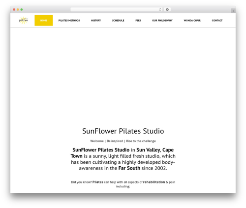 WordPress theme Basic Bootstrap 4 - sunflowerpilates.co.za
