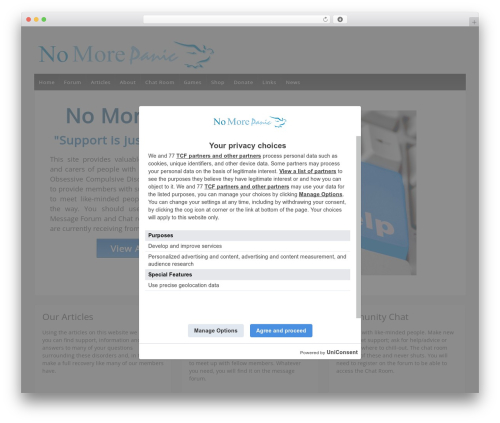 No More Panic theme WordPress - nomorepanic.co.uk