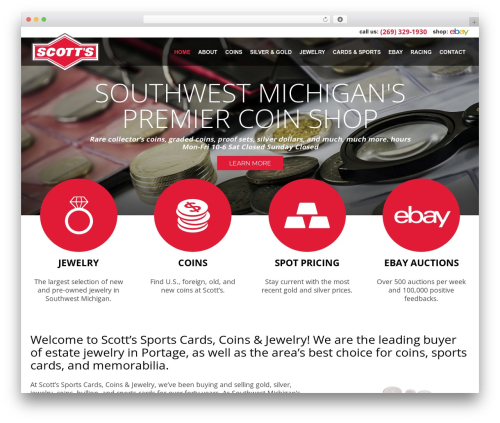 WordPress theme BFMClient - scottssportscards.com