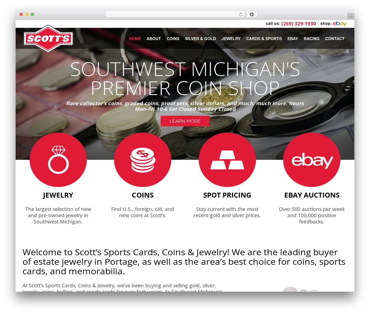 WordPress theme BFMClient - scottssportscards.com