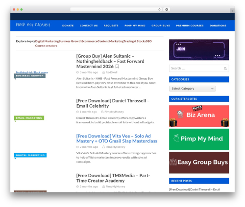 RedWaves WordPress theme design - pimpmymoney.net
