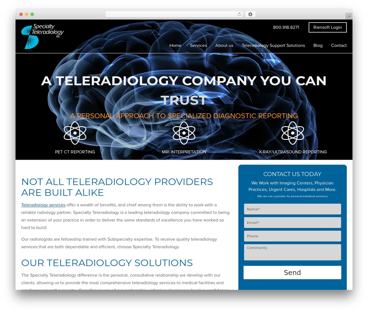 Telerad WordPress theme - telerads.us