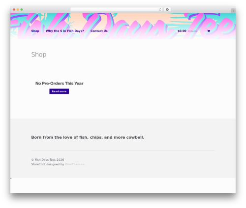 Storefront woocommerce customiser WordPress plugin - fishdaystees.com