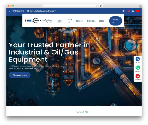 Threadsys WordPress page theme - steelmaxtrading.com