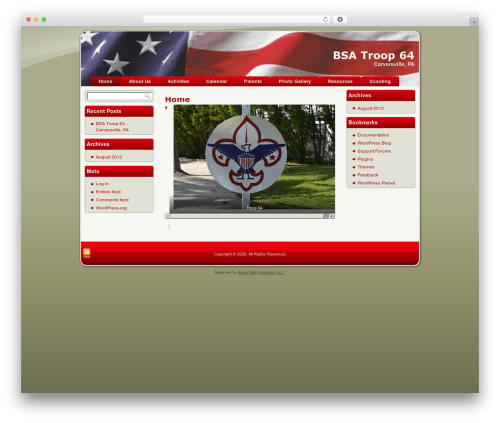 WordPress theme FlagRedWP - troop64.com